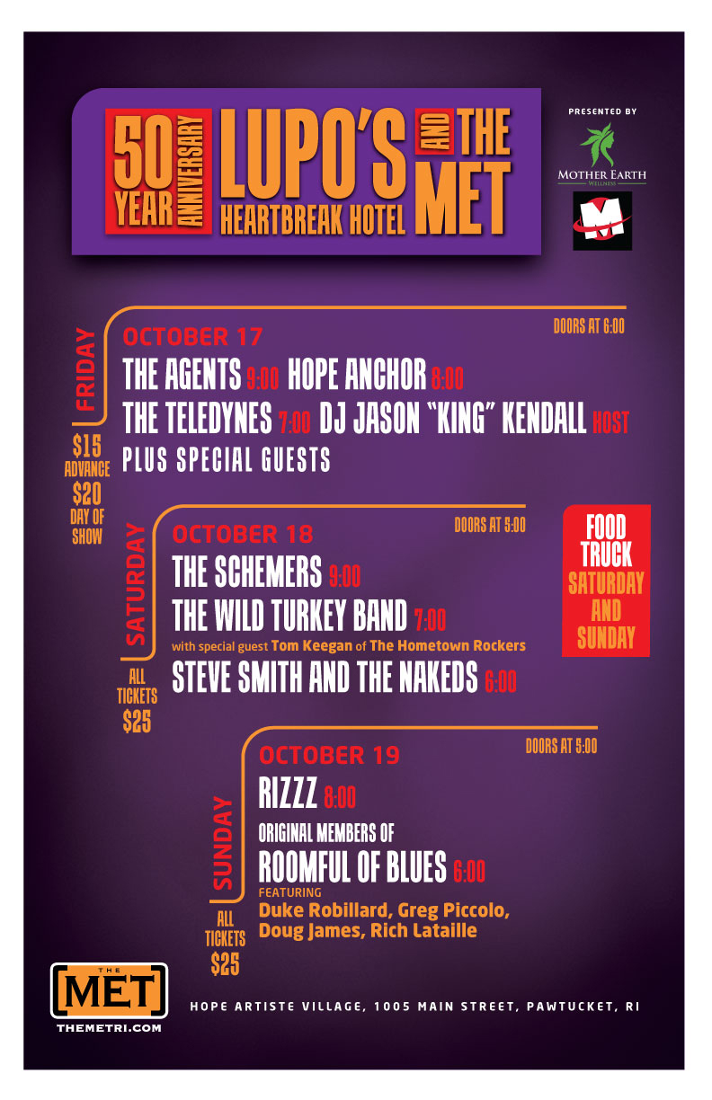 LUPO’S & THE MET CELEBRATING 50 YEARS – DAY 3: RIZZZ • ROOMFUL OF BLUES REUNION feat. original members