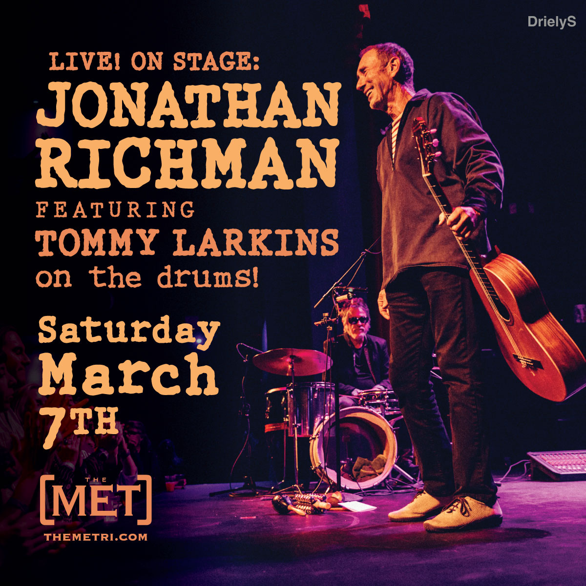 LIVE! ON STAGE: JONATHAN RICHMAN featuring TOMMY LARKINS on the drums!